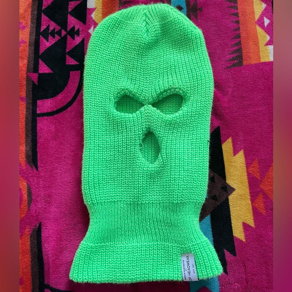Neon green ski-mask